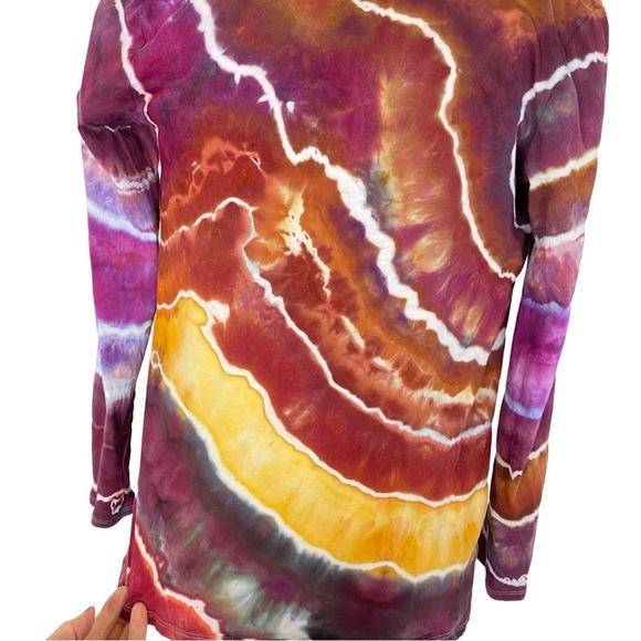 Sundance Geode Tie Dye Wrap Top Cardigan Womens XS Small Cotton Magenta Orange - Picture 10 of 16